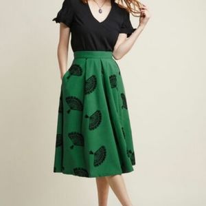 Modcloth Velvet Fan Skirt